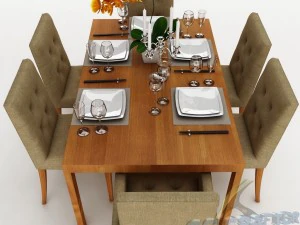 dining table set 24 3D Model