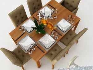 dining table set 24 3D Model