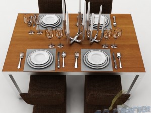 dining table set 25 3D मॉडल