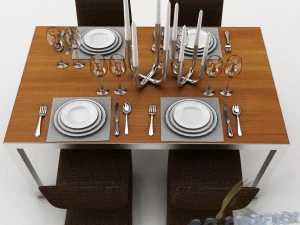 dining table set 25 3D Model