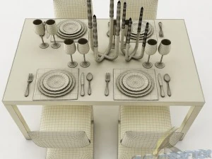 dining table set 25 3D Model