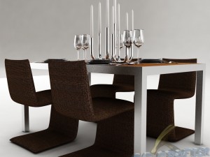 dining table set 25 3D मॉडल