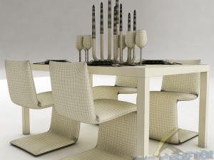 dining table set 25 3D मॉडल