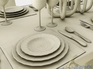 dining table set 25 3D Model