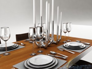 dining table set 25 3D मॉडल