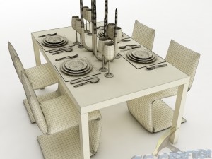 dining table set 25 3D मॉडल