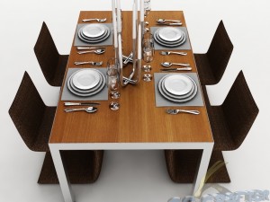 dining table set 25 3D मॉडल