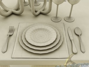 dining table set 25 3D मॉडल