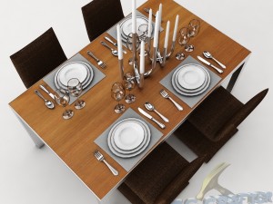 dining table set 25 3D मॉडल