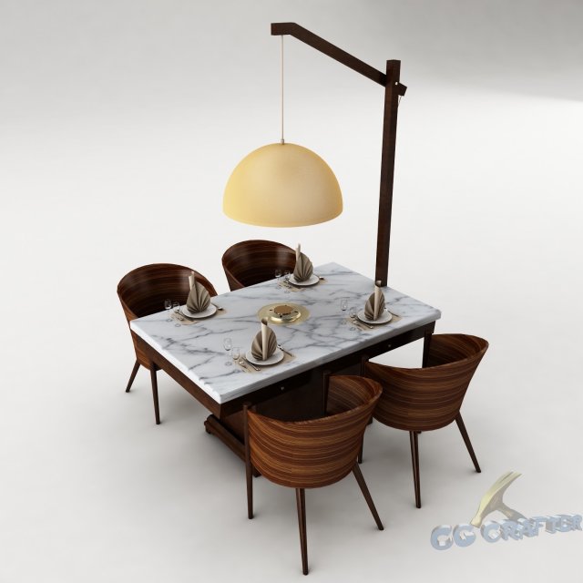 dining table set 26 Modèle 3D .c4d .max .obj .3ds .fbx .stl .blend 