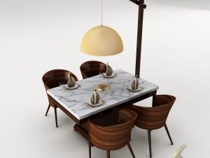 dining table set 26 3D Model