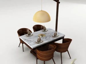 set tavolo da pranzo 26 Modello 3D