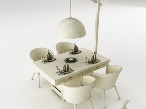 dining table set 26 Modèle 3D