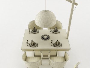 dining table set 26 Modèle 3D