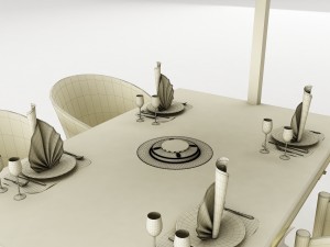 dining table set 26 Modèle 3D