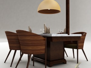 dining table set 26 Modèle 3D