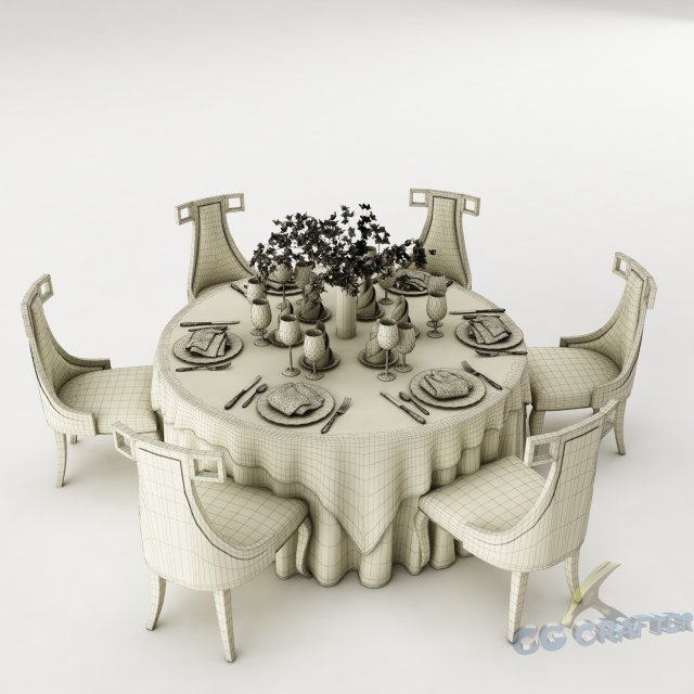 dining table set 27 3D Model in Dining Room 3DExport