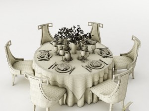 dining table set 27 3D Model
