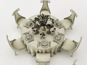 dining table set 27 3D Model
