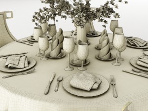 dining table set 27 3D Model