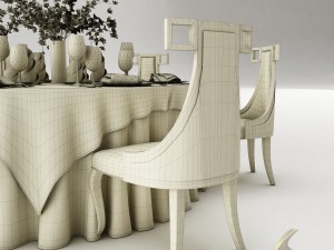 dining table set 27 3D Model