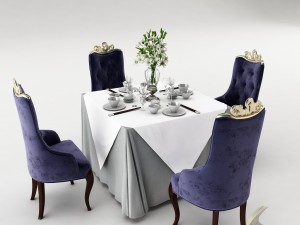 dining table set 28 Model 3D