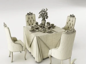 dining table set 28 3D Model