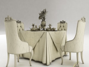 dining table set 28 Modelo 3D
