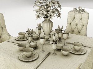 dining table set 28 Modelo 3D