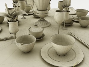 dining table set 28 Modelo 3D