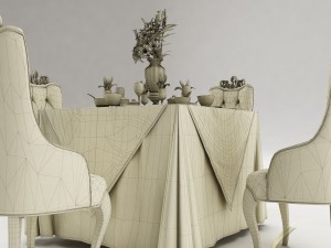 dining table set 28 Modelo 3D