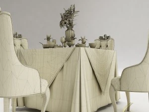 dining table set 28 3D Model