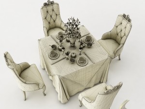 dining table set 28 Modelo 3D