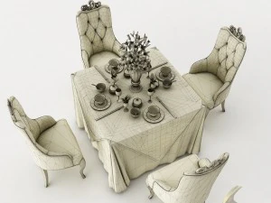 dining table set 28 3D Model