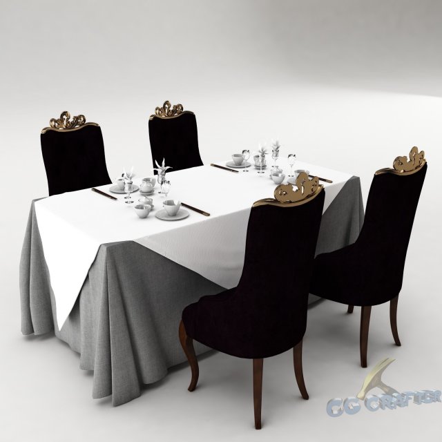 dining table set 29 Modello 3D .c4d .max .obj .3ds .fbx .stl .blend 