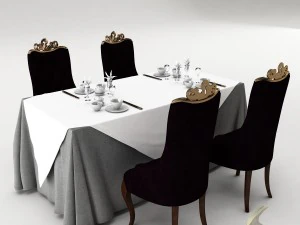 set tavolo da pranzo 29 Modello 3D