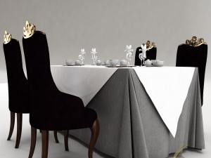 dining table set 29 Modello 3D