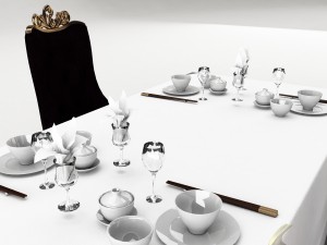 dining table set 29 Modello 3D