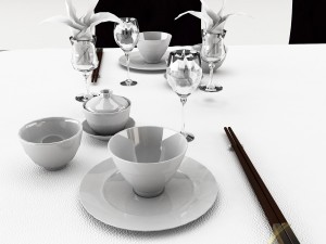 dining table set 29 Modello 3D