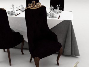 dining table set 29 Modello 3D
