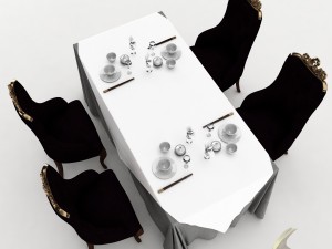 dining table set 29 Modello 3D