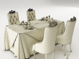 dining table set 29 Modello 3D