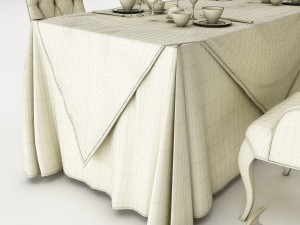 dining table set 29 Modello 3D