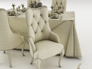 dining table set 29 Modello 3D