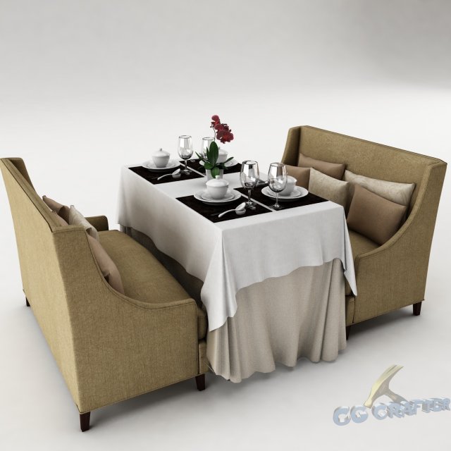 dining table set30 3D मॉडल .c4d .max .obj .3ds .fbx .stl .blend 