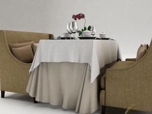 dining table set30 3D मॉडल