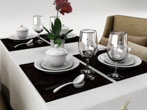 dining table set30 3D मॉडल