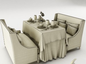 dining table set30 3D मॉडल