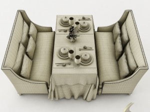 dining table set30 3D मॉडल