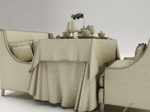 dining table set30 3D मॉडल